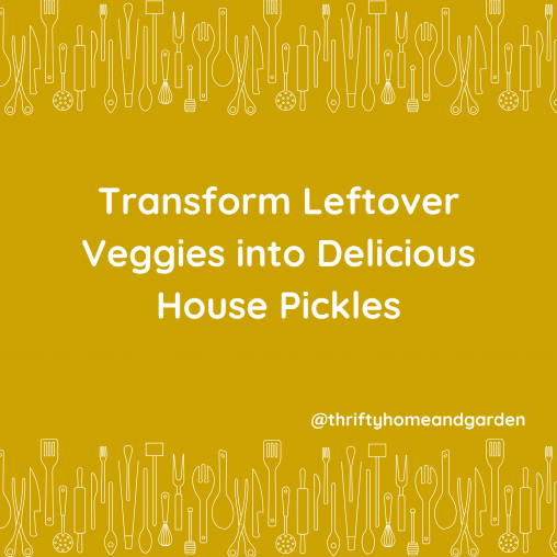 Transform leftover Veggies into Delicious Houses Pickles.