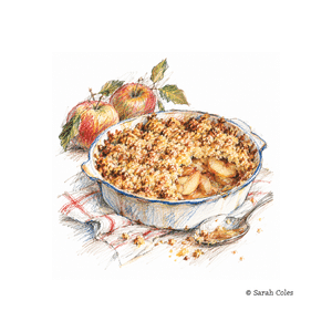 Apple Crumble Colouring Pencil Sketch.© Sarah Coles
