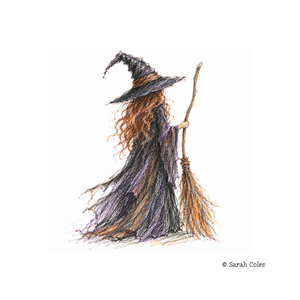 Colouring Pencil Sketch of Witch.© Sarah Coles